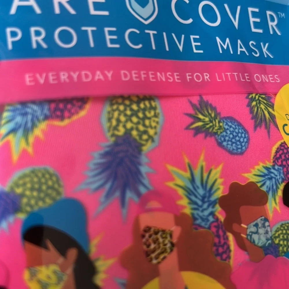 Kid MASK pineapple tropical print Hawaii Hawaiian fruit